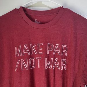 LINKSOUL Men's SZ Small Make Par Not War Graphic T Shirt Red Golf